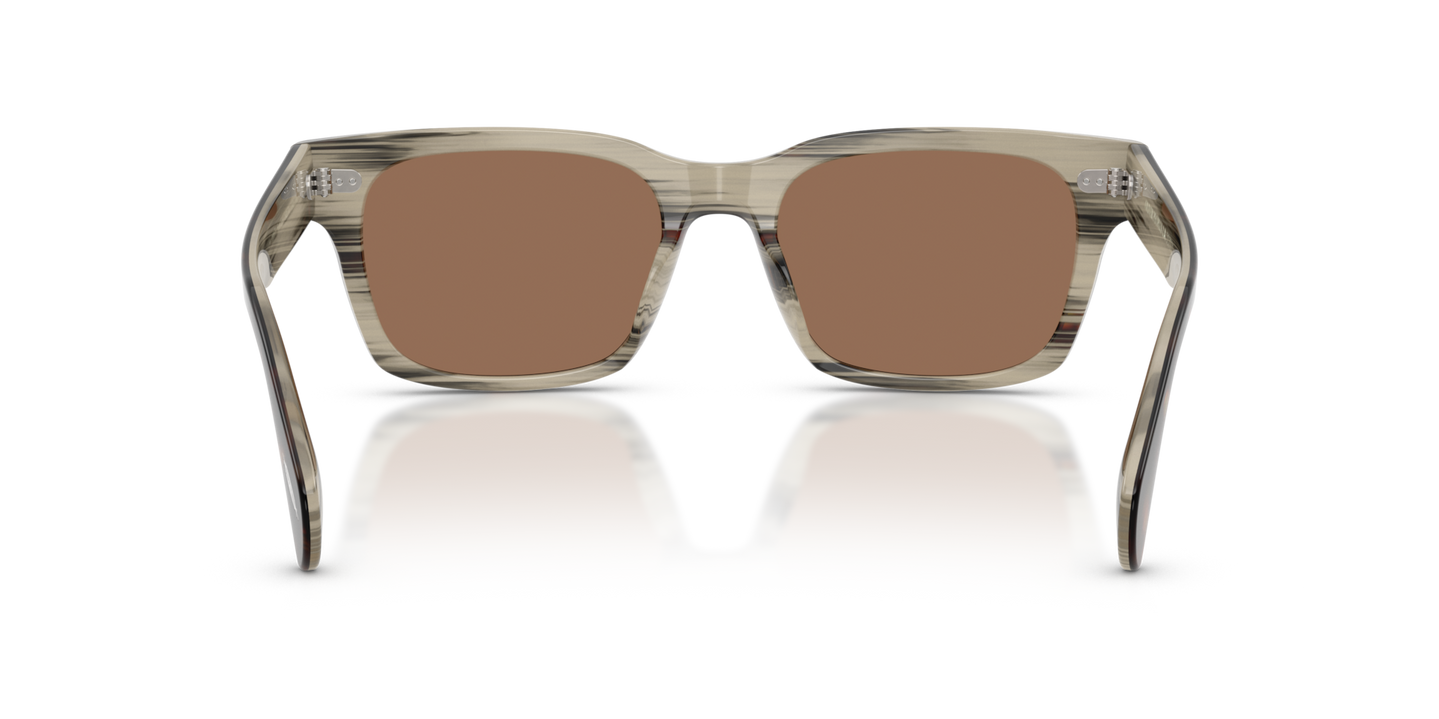 Oliver Peoples Ryce Sun with 362/Horn frame and Brown lenses - Image Nosepads