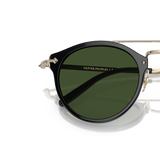 Oliver Peoples Remick with Black/Gold frame and Green lenses