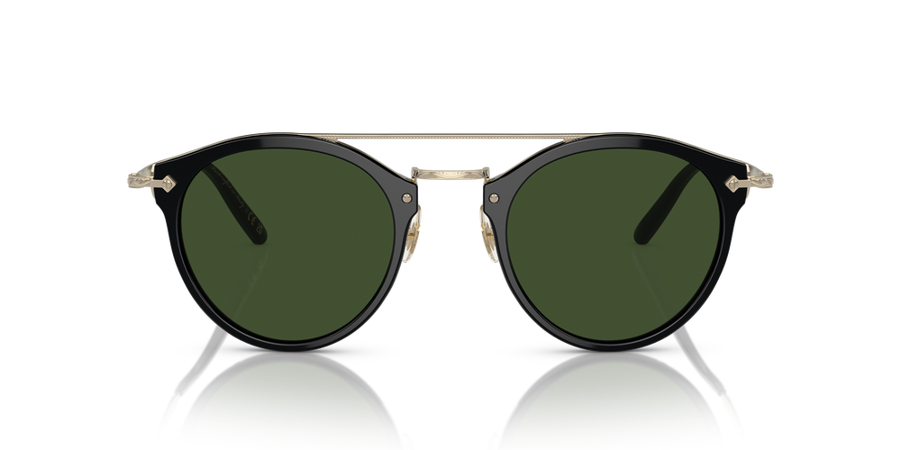 Oliver Peoples Remick con montatura Nero/Oro e lenti  Verde - L'immagine 2