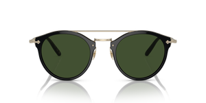 Oliver Peoples Remick con montatura Nero/Oro e lenti  Verde - L'immagine 2
