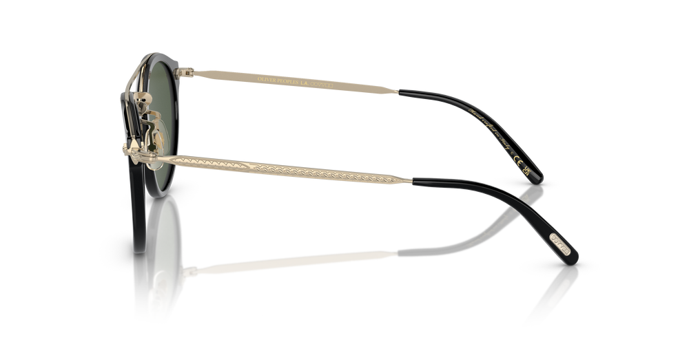 Oliver Peoples Remick con montatura Nero/Oro e lenti  Verde - L'immagine 4