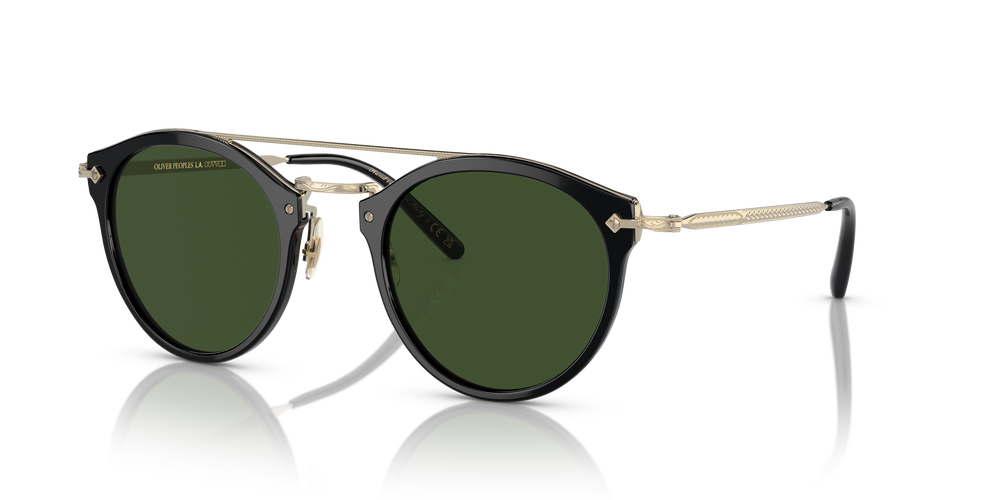 Sie Oliver Peoples Remick mit Schwarz/Gold Gestell und Grün Gläsern - Bild 1