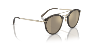 Sie Oliver Peoples Remick mit Taupe/Gold gebürstet Gestell und Braun Gläsern - Bild 3