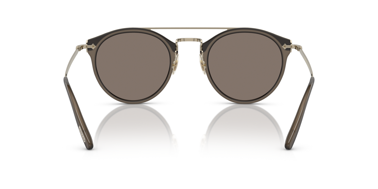 Oliver Peoples Remick with Taupe-Brushed Gold frame and Brown lenses - Image Nosepads