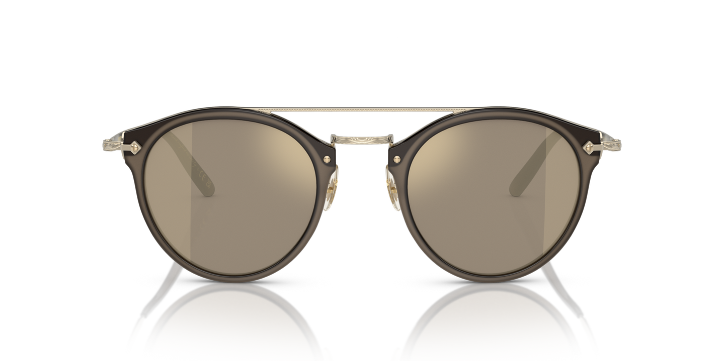 Oliver Peoples Remick with Taupe-Brushed Gold frame and Brown lenses - Image Lenses