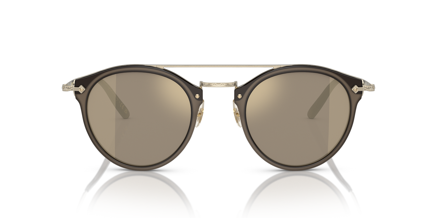 Oliver Peoples Remick with Taupe-Brushed Gold frame and Brown lenses - Image Lenses