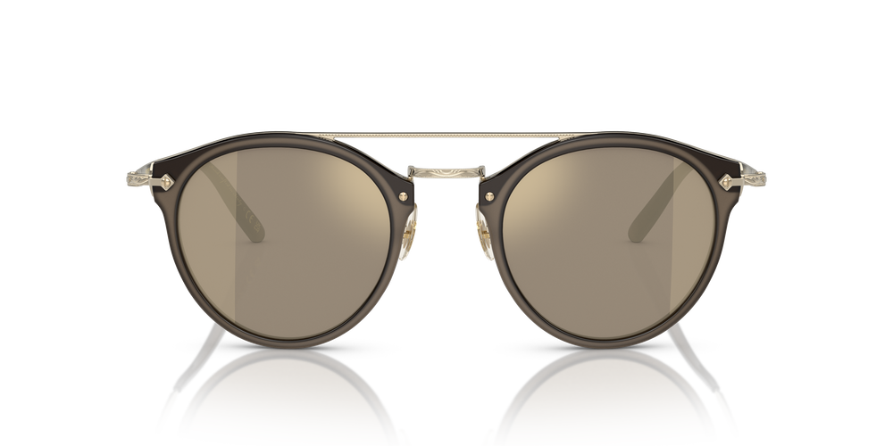 Sie Oliver Peoples Remick mit Taupe/Gold gebürstet Gestell und Braun Gläsern - Bild 2