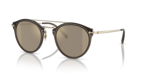 Sie Oliver Peoples Remick mit Taupe/Gold gebürstet Gestell und Braun Gläsern - Bild 1