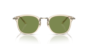 Oliver Peoples OP-506 Sun con montura Beis-Oro y lentes Verde - El 2