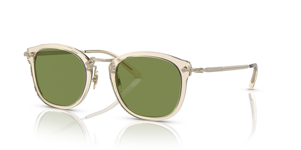 Oliver Peoples OP-506 Sun with Amber-Silver frame and Blue lenses