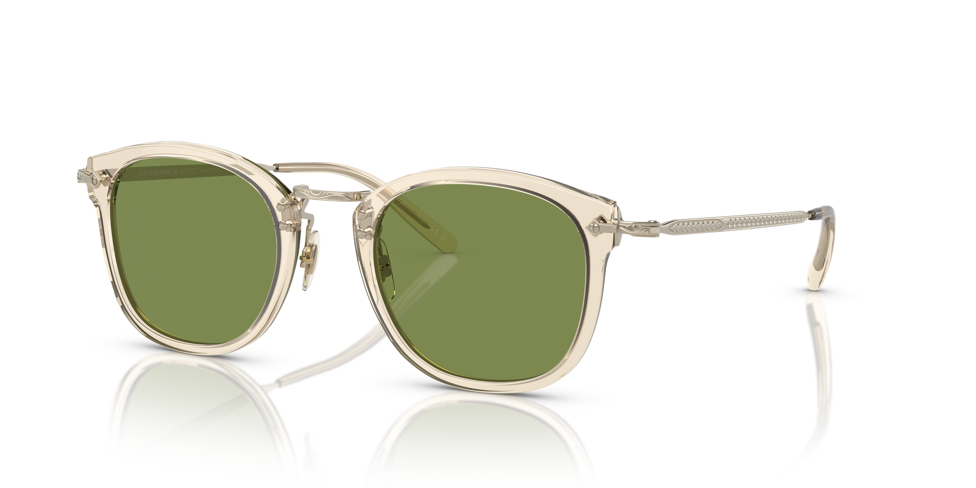 Oliver Peoples OP-506 Sun with Buff-Gold frame and Green lenses