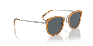 Oliver Peoples OP-506 Sun con montatura Ambra/Argento e lenti  Blu - L'immagine 3