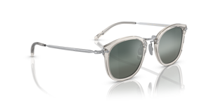 Oliver Peoples OP-506 Sun con montura Negro y diamante / Plateado satinado y lentes Gris - imagen 3