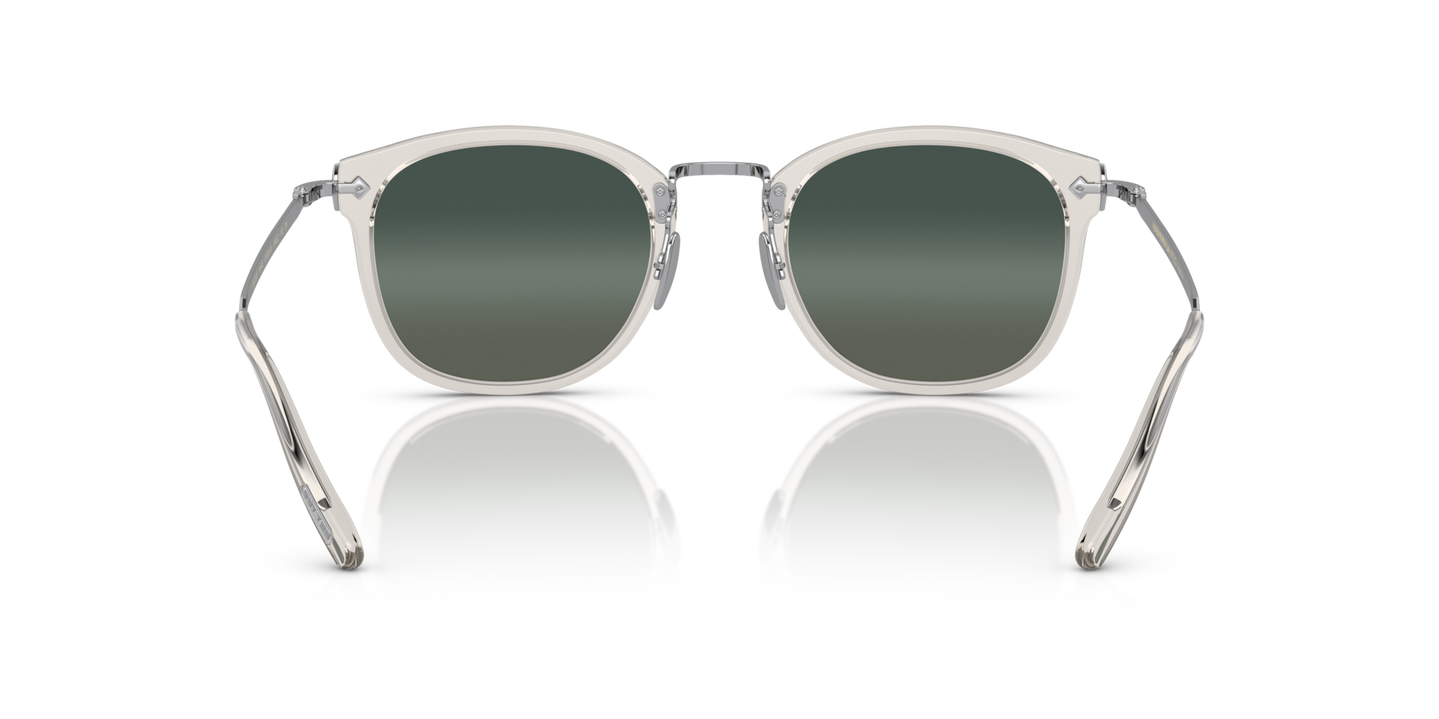 Oliver Peoples OP-506 Sun con montura Negro y diamante / Plateado satinado y lentes Gris - Imagen Plaquetas nasales