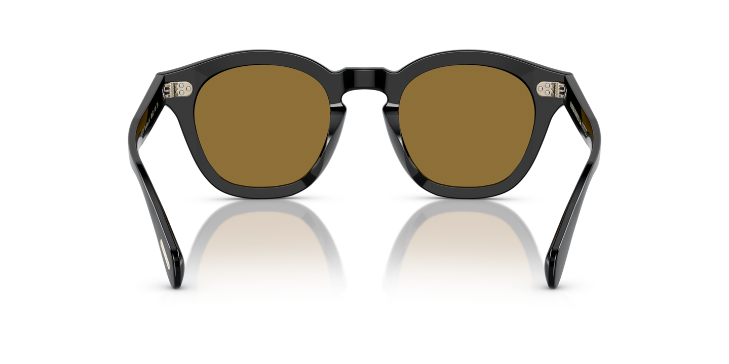 Oliver Peoples Boudreau L.A con montura Negro y lentes Marrón - Imagen Plaquetas nasales