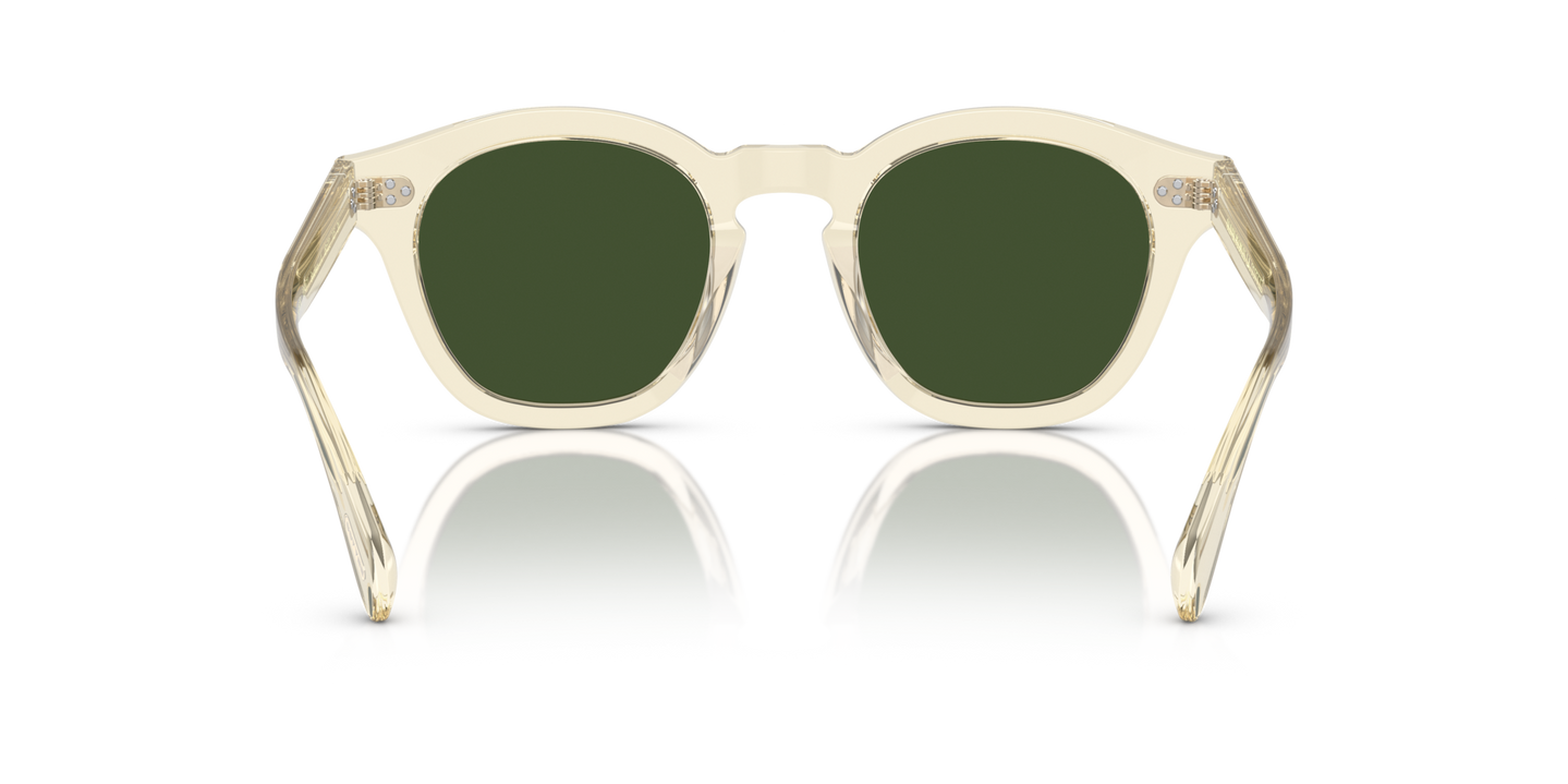 Oliver Peoples Boudreau L.A con montura Ante y lentes Verde - Imagen Plaquetas nasales