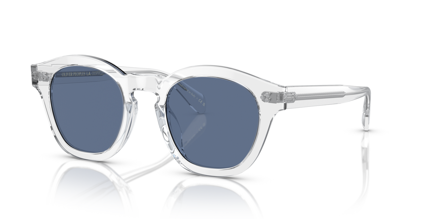 Sie Oliver Peoples Boudreau L.A mit Kristall Gestell und Blau Gläsern - Bild Stifte