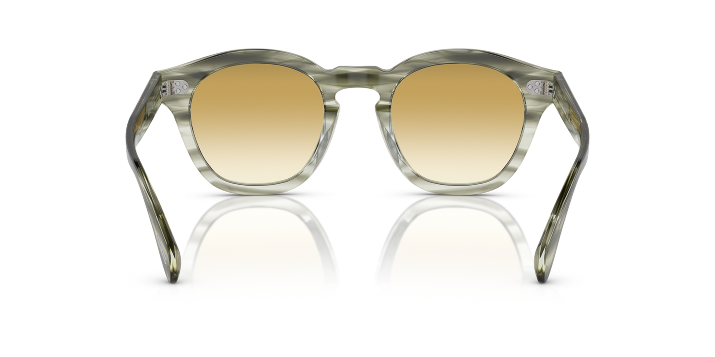 Oliver Peoples Boudreau L.A avec une monture Jade Délavé et des verres Jaune - Image Plaquettes de nez