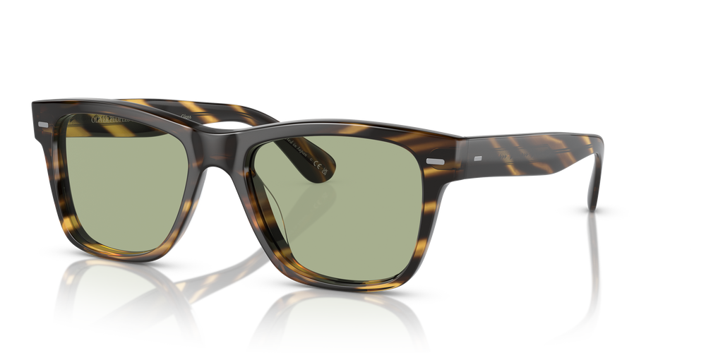 Sie Oliver Peoples Oliver Sun-F mit Cocobolo Gestell und Grün Gläsern - Bild 1