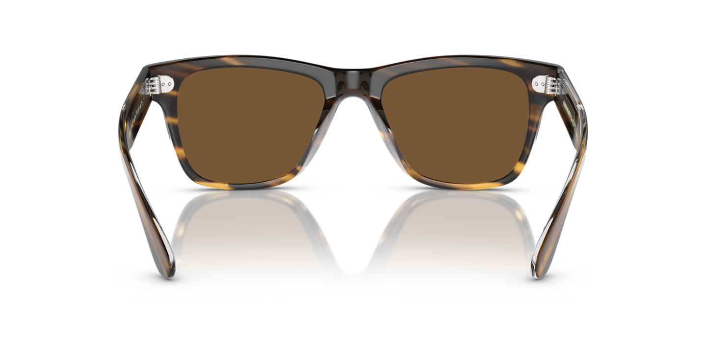 Oliver Peoples Oliver Sun with Cocobolo frame and Brown lenses - Image Nosepads