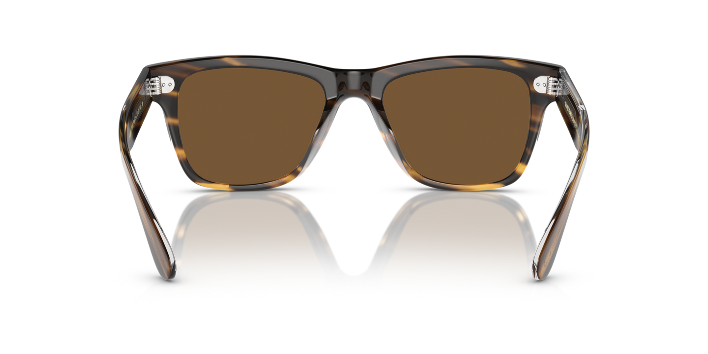 Oliver Peoples Oliver Sun with Cocobolo frame and Brown lenses - Image Nosepads