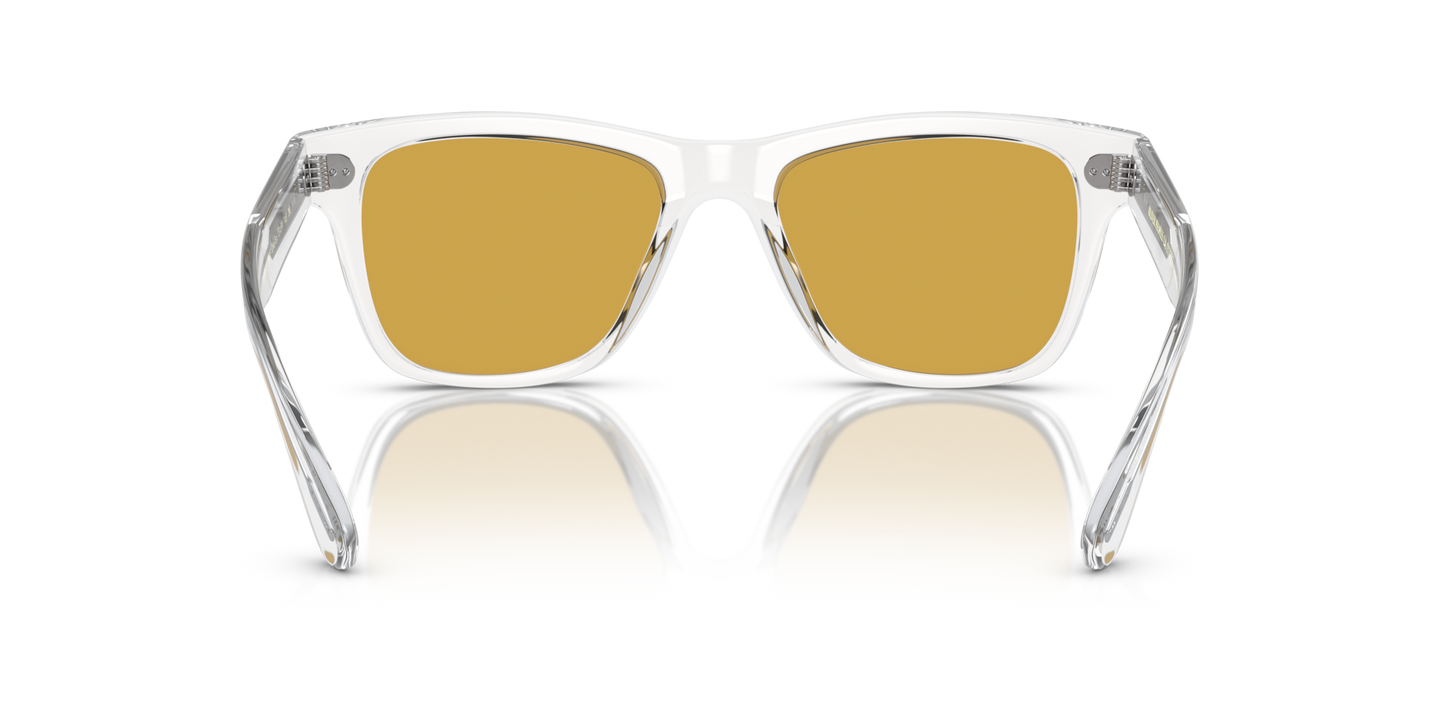 Sie Oliver Peoples Oliver Sun Limited Edition mit Kristall Gestell und Gelb Gläsern - Bild Stegplättchen