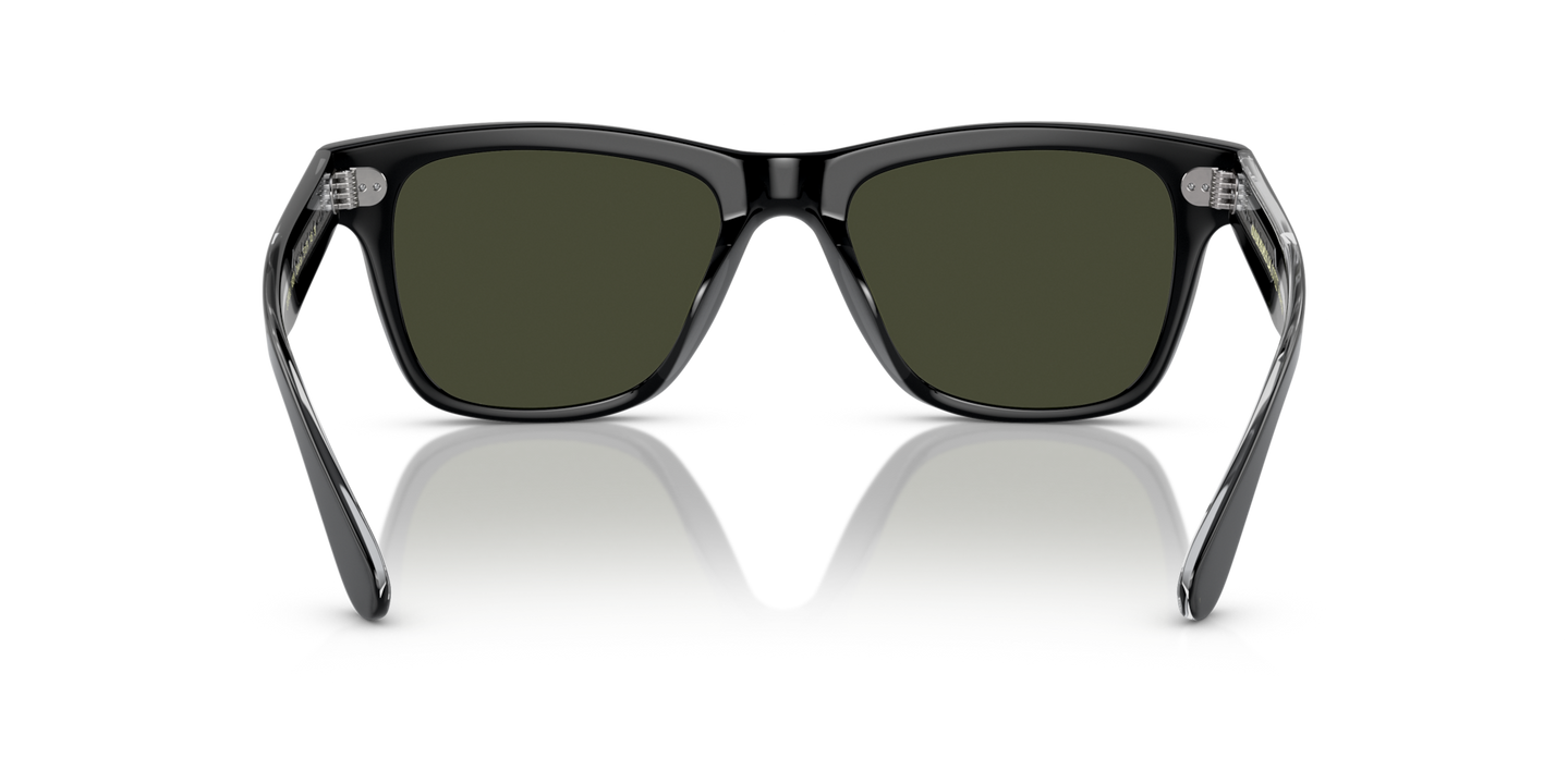 Oliver Peoples Oliver Sun with Black frame and Green lenses - Image Nosepads