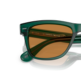 Sie Oliver Peoples Oliver Sun Limited Edition mit Translucent Dark Teal Gestell und Braun Gläsern - Variant