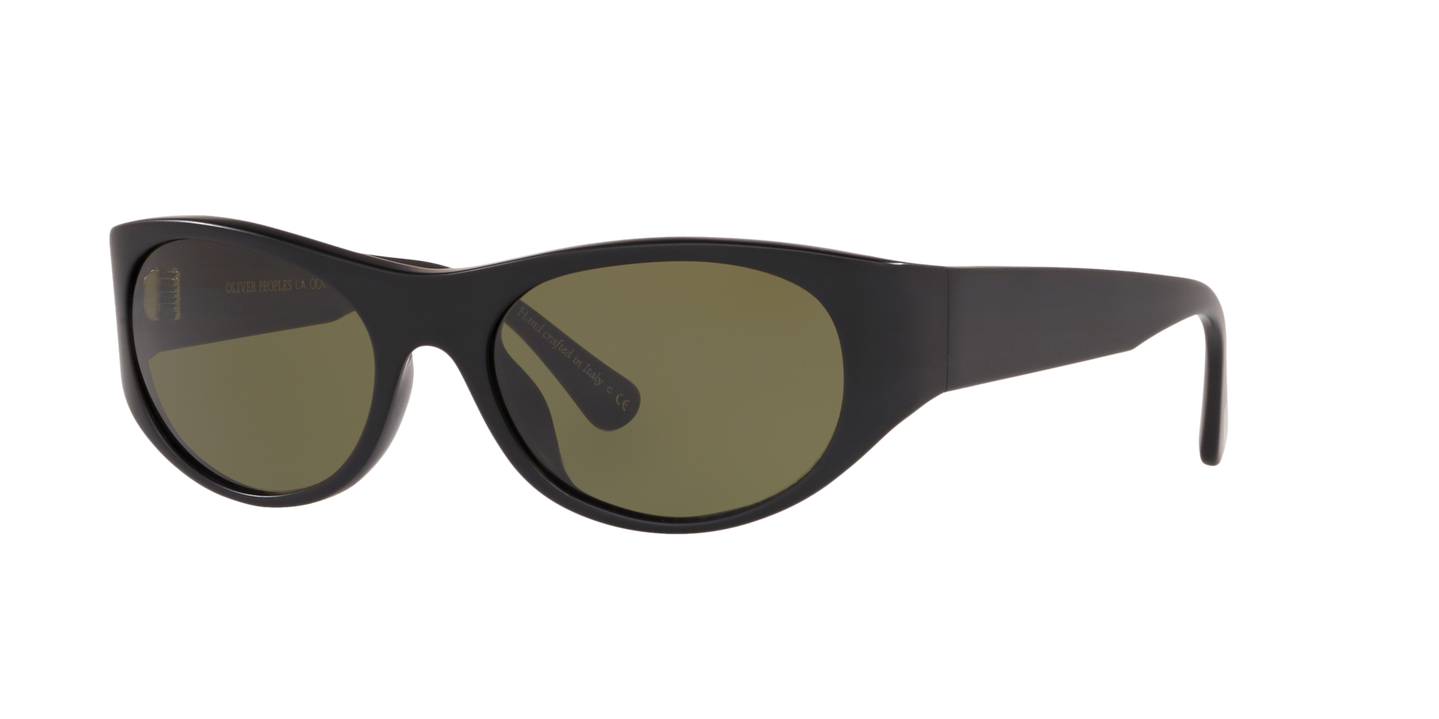 Sie Oliver Peoples Exton mit Halbmatt Schwarz Gestell und Grün Gläsern - Bild Gläser