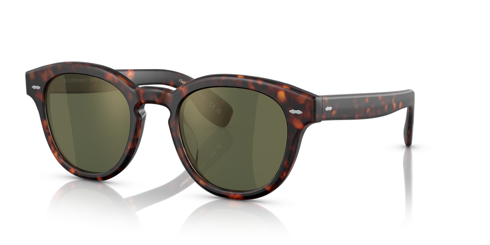 Oliver Peoples Cary Grant Sun avec une monture Écaille de tortue Sable semi-mat et des verres Vert - image 4