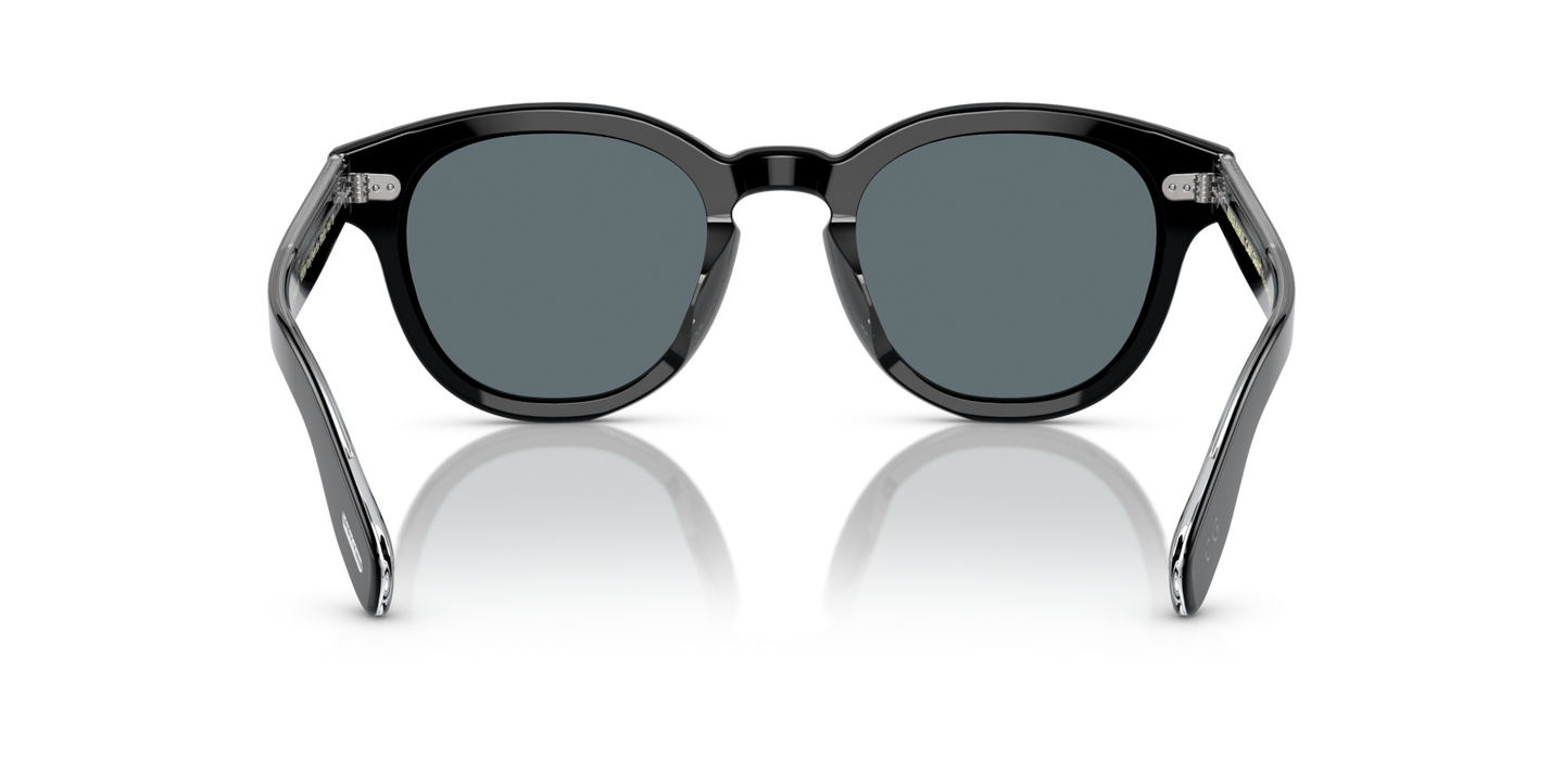 Oliver Peoples Cary Grant Sun with Black frame and Blue lenses - Image Nosepads