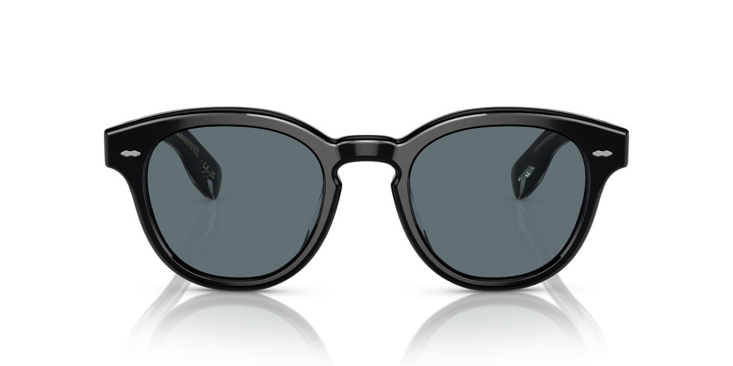 Oliver Peoples Cary Grant Sun の ブラック フレームと ブルーポラ