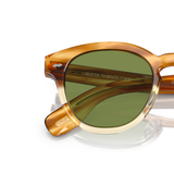 Oliver Peoples Cary Grant Sun avec une monture Honey VSB et des verres Vert - Variant