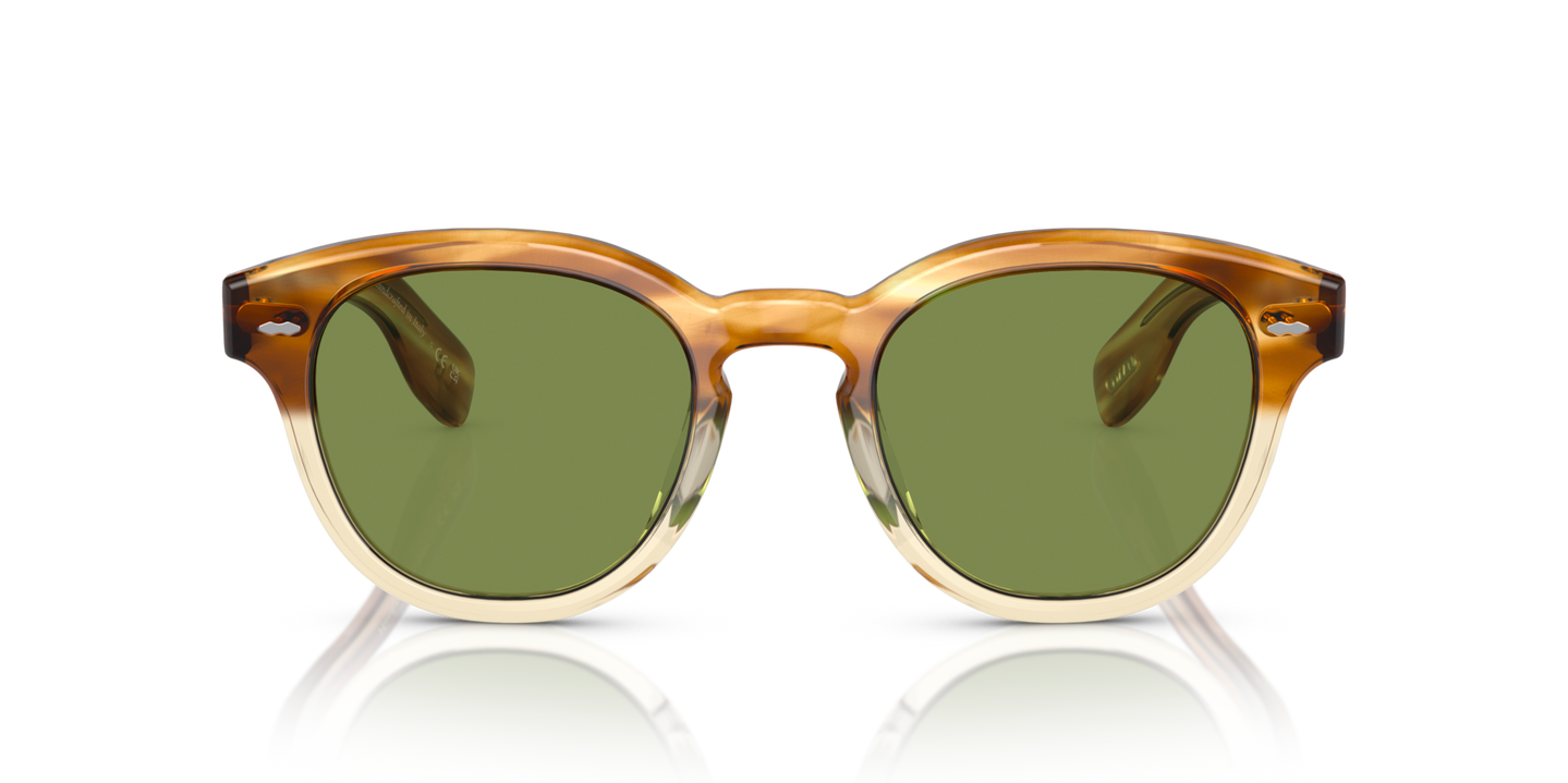 Sie Oliver Peoples Cary Grant Sun mit Honey VSB Gestell und Grün Gläsern - Bild Gläser