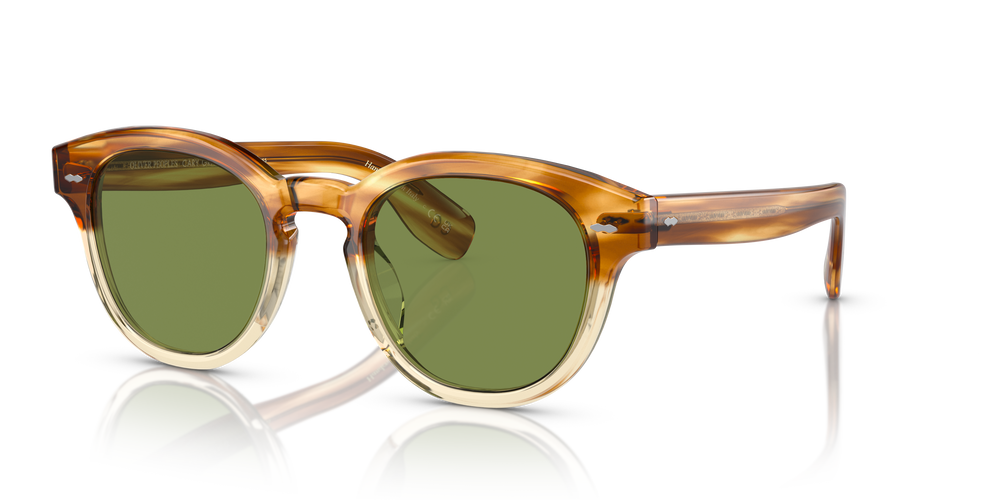 Oliver Peoples Cary Grant Sun con montura Honey VSB y lentes Verde - El 1