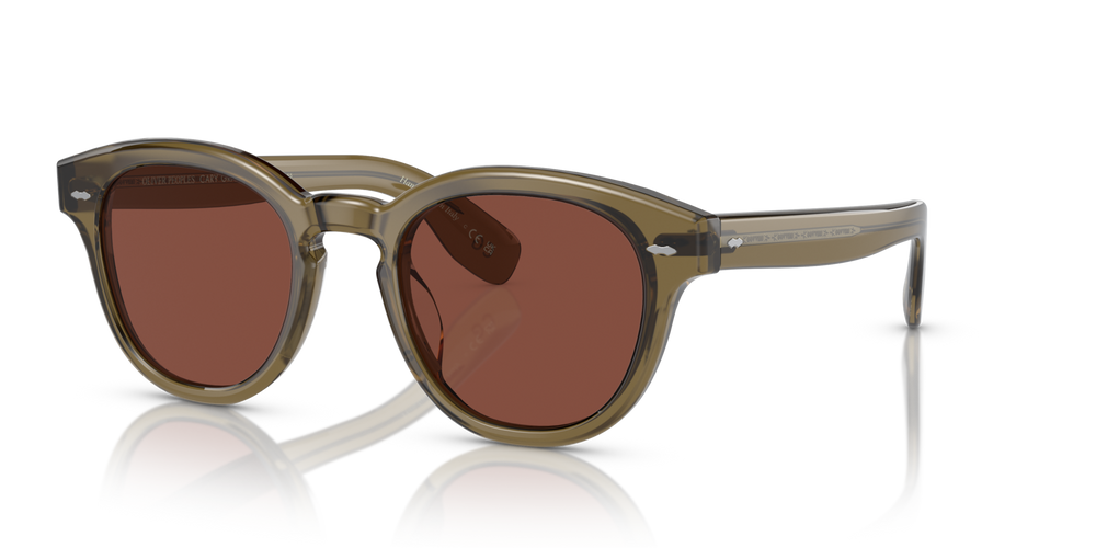 Oliver Peoples Cary Grant Sun avec une monture Olive poudré et des verres Brun - image 1
