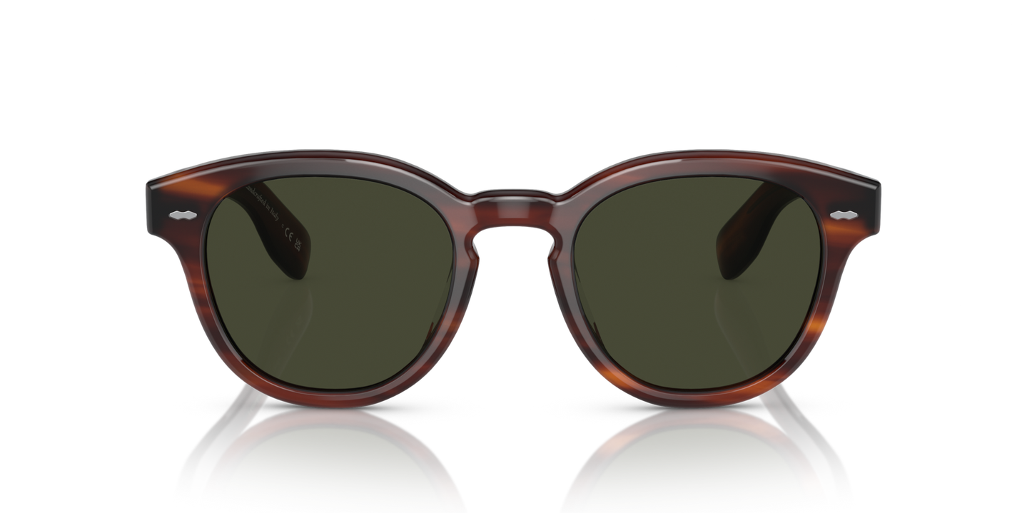 Oliver Peoples Cary Grant Sun with Grant Tortoise frame and Green lenses - Image Lenses