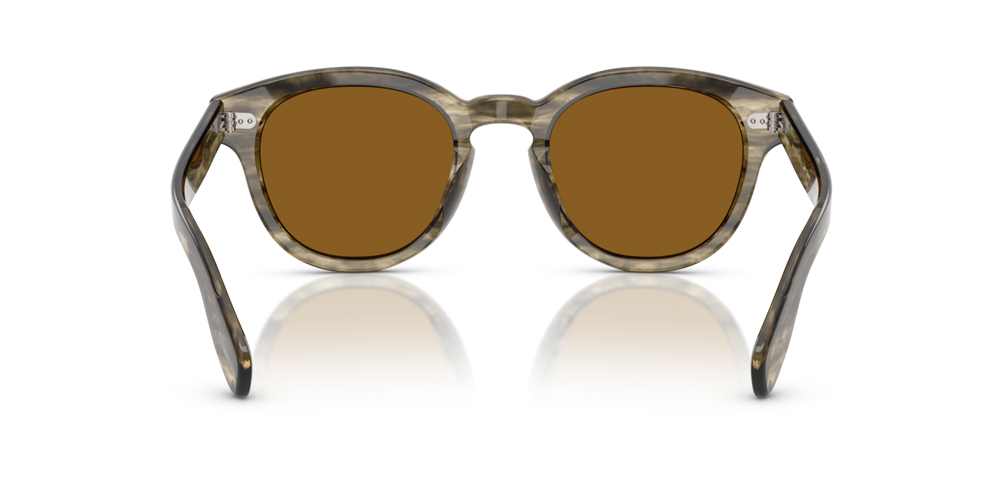 Oliver Peoples Cary Grant Sun Exclusive with Soft Olive Bark frame and Brown lenses - Image Nosepads