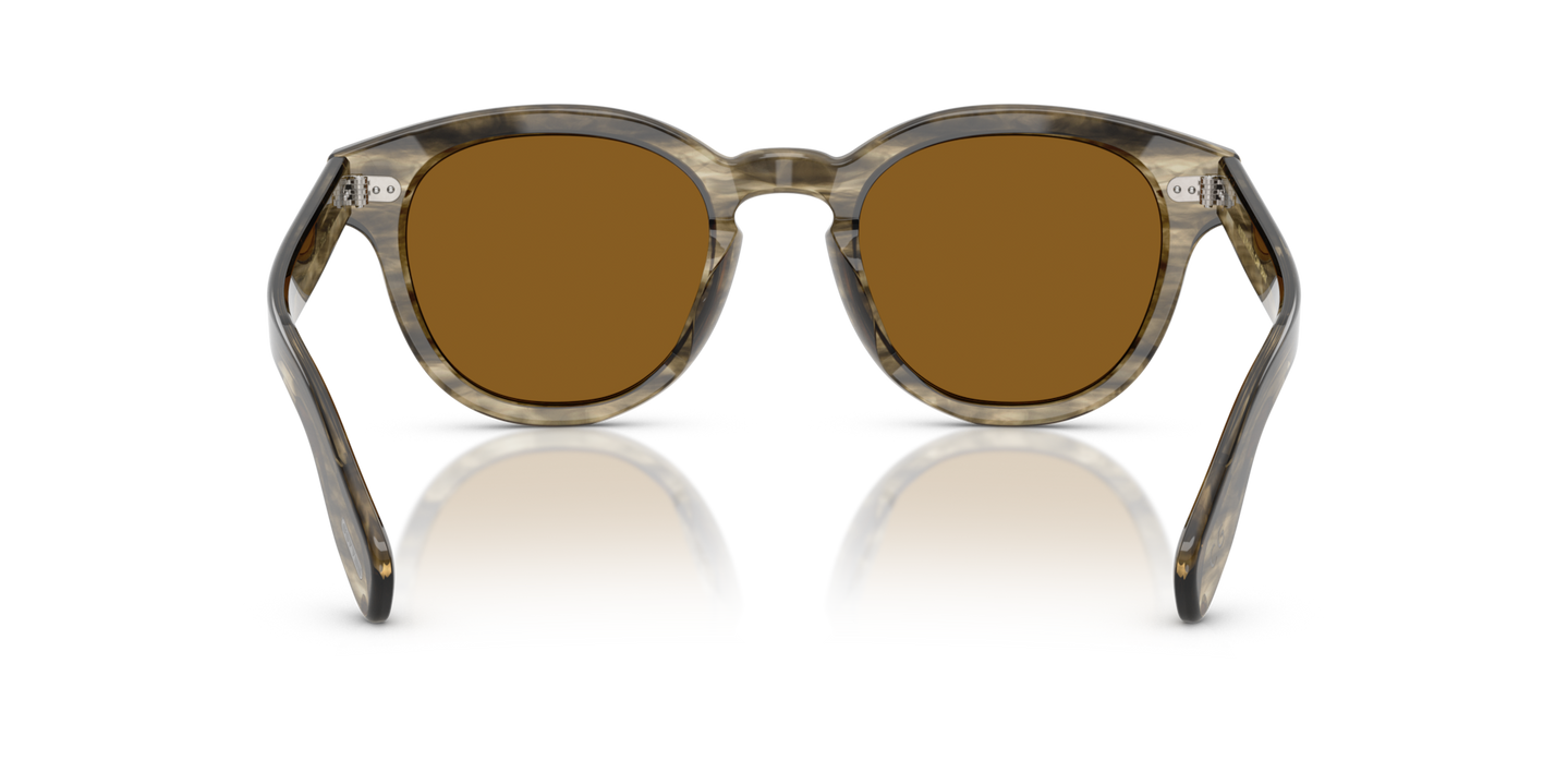 Oliver Peoples Cary Grant Sun Exclusive with Soft Olive Bark frame and Brown lenses - Image Nosepads