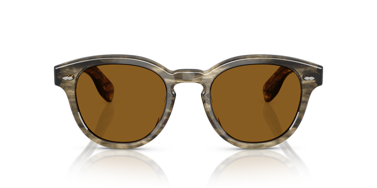 Oliver Peoples Cary Grant Sun Exclusive with Soft Olive Bark frame and Brown lenses - Image Material 