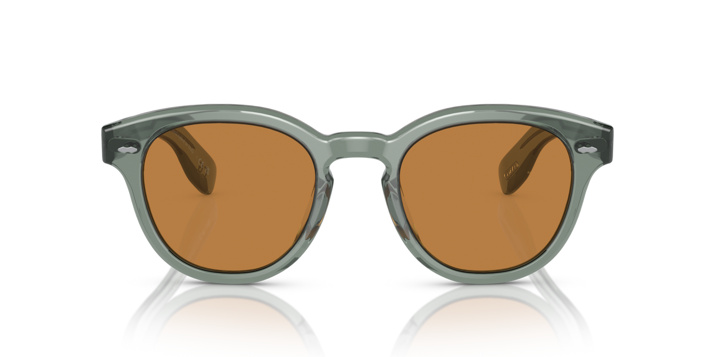 Oliver Peoples Cary Grant Sun with Dusty Aqua frame and Brown lenses - Image Material 