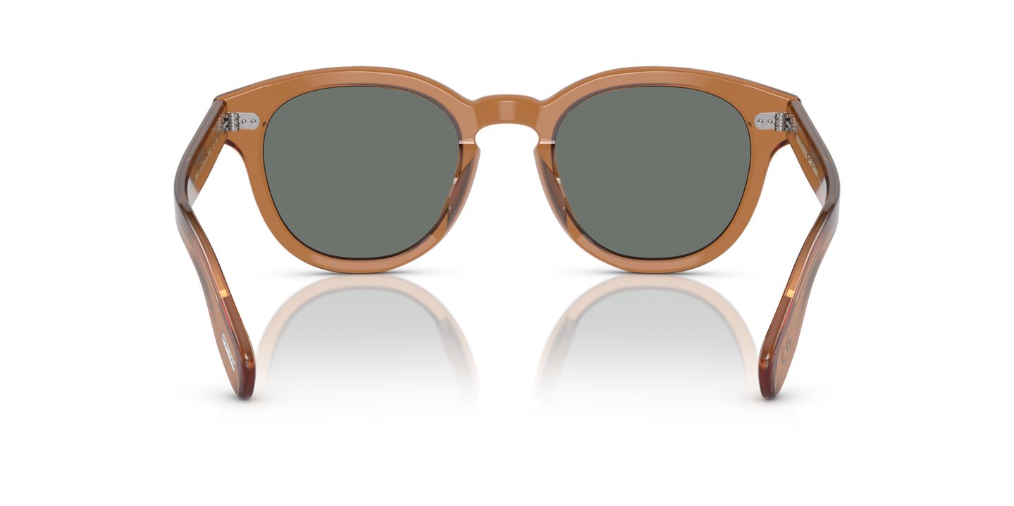 Oliver Peoples Cary Grant Sun with Carob frame and Blue lenses - Image Nosepads
