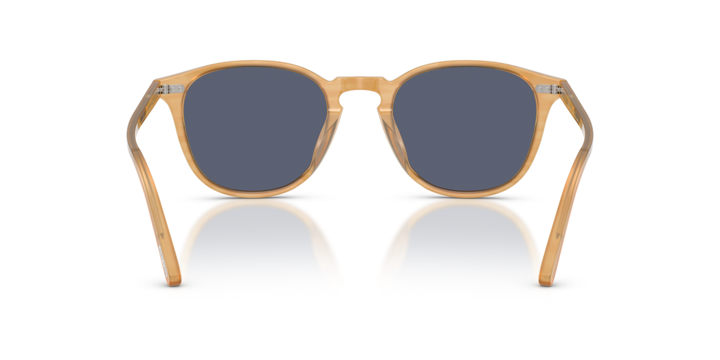 Oliver Peoples Forman L.A Exclusive with Semi-Matte Goldwood frame and Blue lenses - Image Nosepads