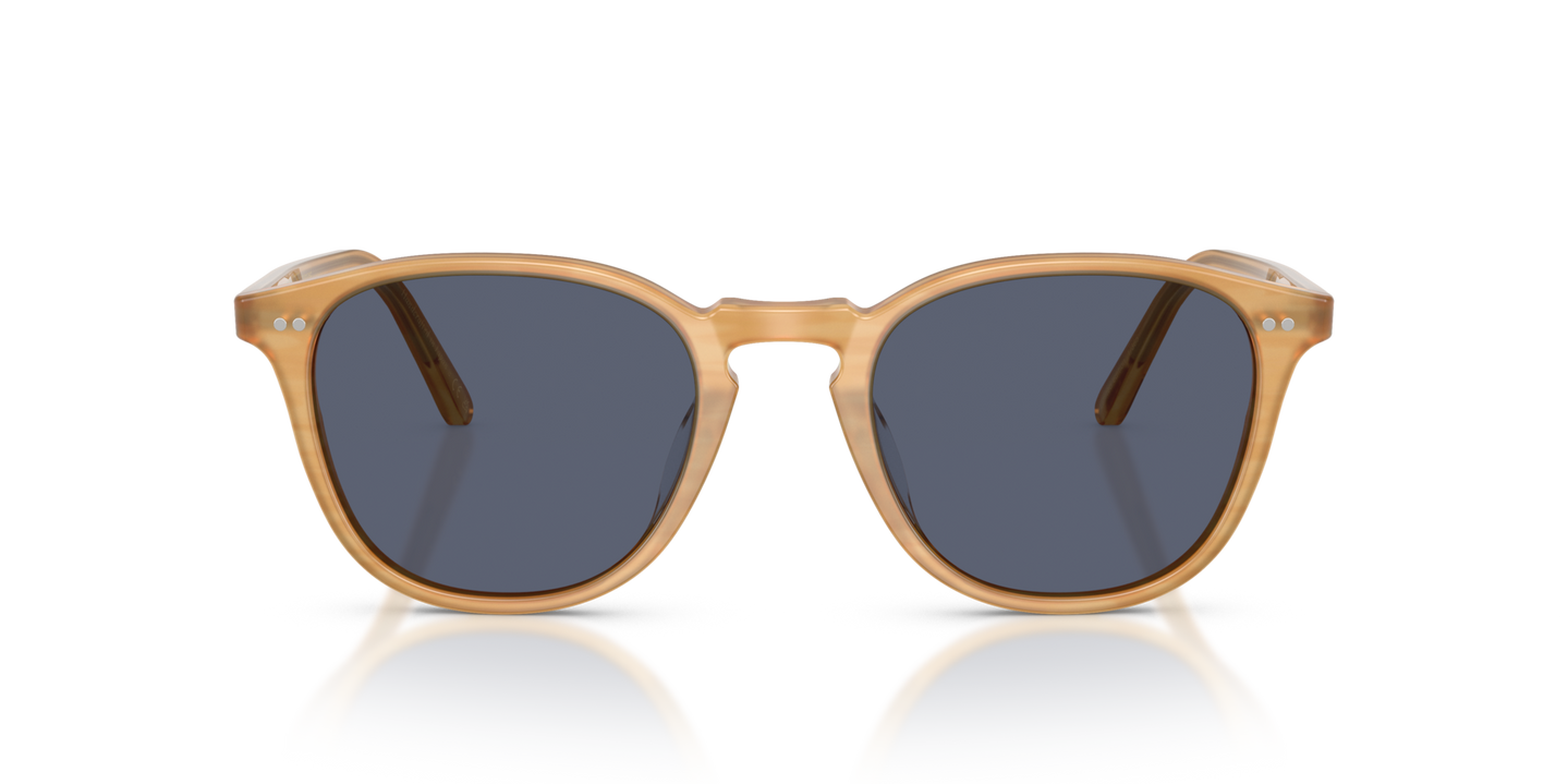 Oliver Peoples Forman L.A Exclusive with Semi-Matte Goldwood frame and Blue lenses - Image Material 