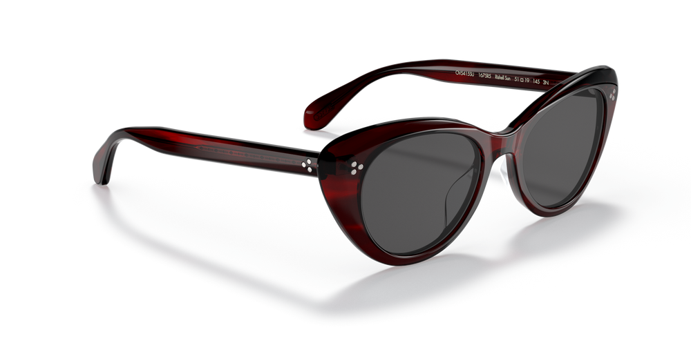 Oliver Peoples Rishell Sun con montura Corteza rojo burdeos y lentes Gris - imagen 3