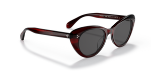 Oliver Peoples Rishell Sun con montura Corteza rojo burdeos y lentes Gris - imagen 3
