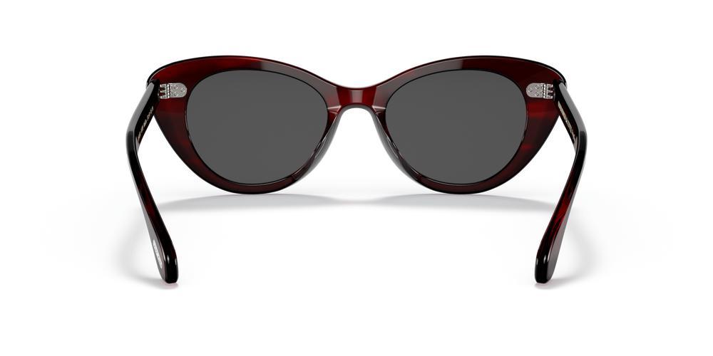 Oliver Peoples Rishell Sun con montura Corteza rojo burdeos y lentes Gris - imagen 5