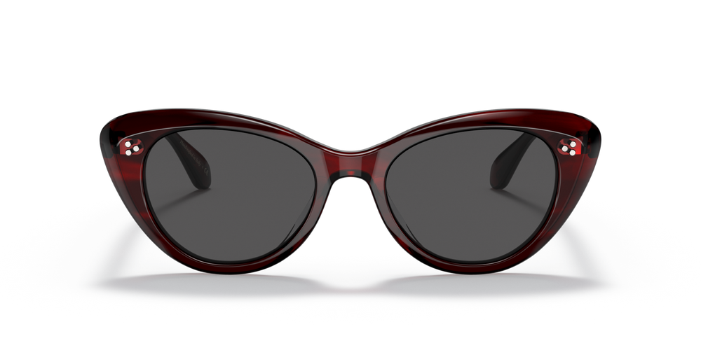 Oliver Peoples Rishell Sun con montura Corteza rojo burdeos y lentes Gris - imagen 2