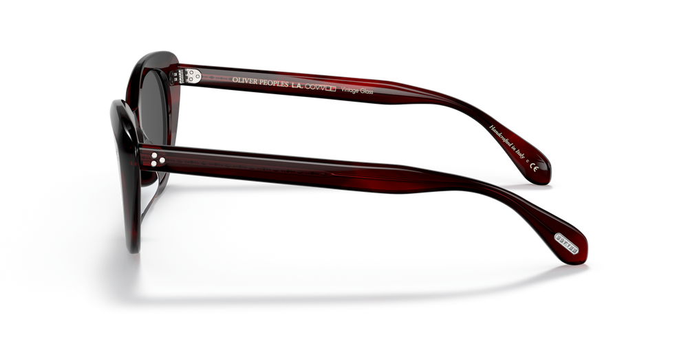 Oliver Peoples Rishell Sun con montura Corteza rojo burdeos y lentes Gris - imagen 4