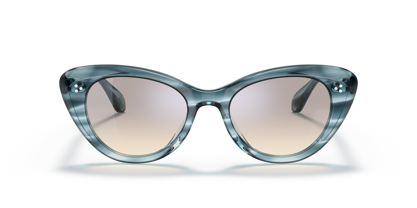 Oliver Peoples Rishell Sun with Washed Lapis frame and Grey lenses - Image Lenses